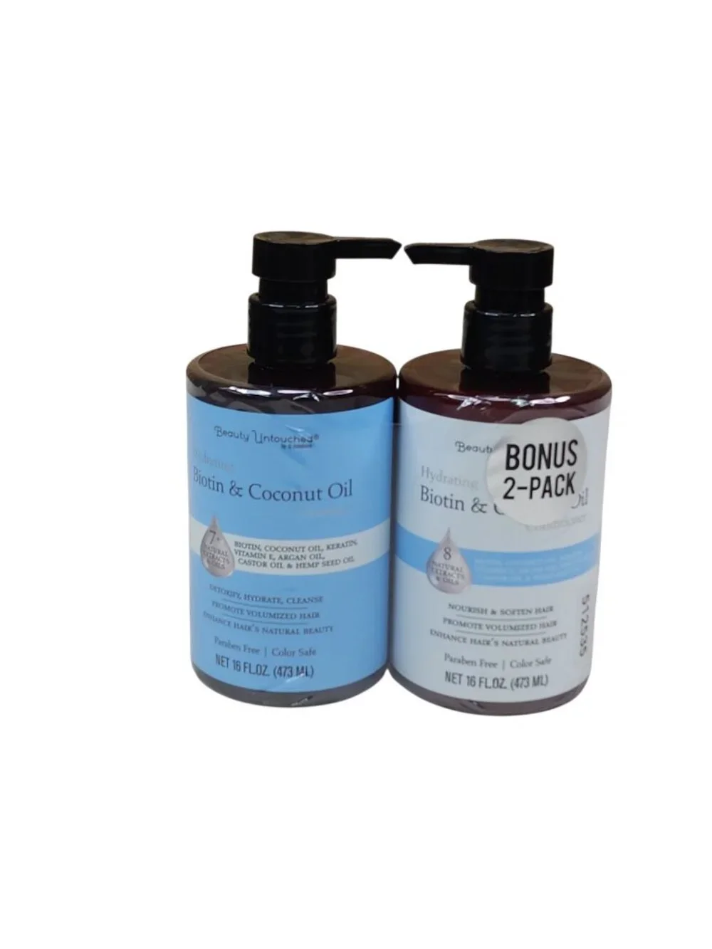 Beauty Untouched Biotin & Coconut Oil Shampoo & Conditioner 2-Pack 16 Fl Oz Each